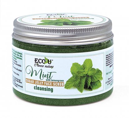 Eco-U Oczyszczający peeling do skóry z galaretką cukrową i miętą 140g