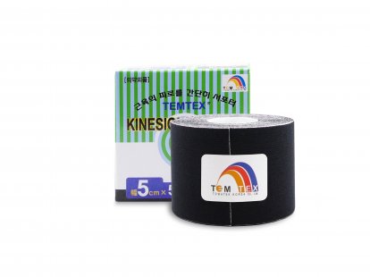 Kinesiotape TEMTEX Classic - 5cmx5m - czarny