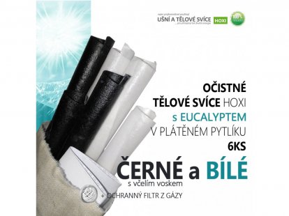 Oczyszczające świece do ciała HOXI białe i czarne - 3+3 szt