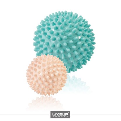 LIVEUP Piłki do masażu  9cm i 7cm, 2 szt. – morelowa i turkusowa